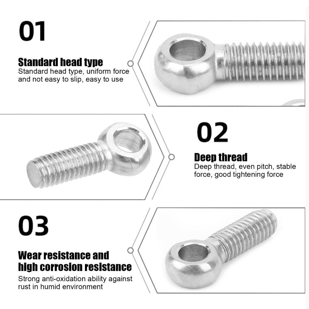 10pcs Heavy Duty Shoulder Swing Bolt Durable Fisheye Rigging Bolt Lifting Eye Bolts  Home Renovation