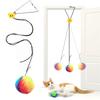 Motion Activated Cats Exercise Toy Swingable Hanging Door Colored Plush Ball Nontoxic Construction Indoor Stimulation