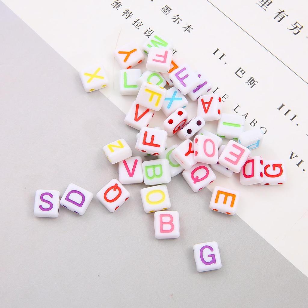 Акриловые бусины с буквами и геометрическими фигурами, алфавитные и фигурные подвески для изготовления украшений своими руками