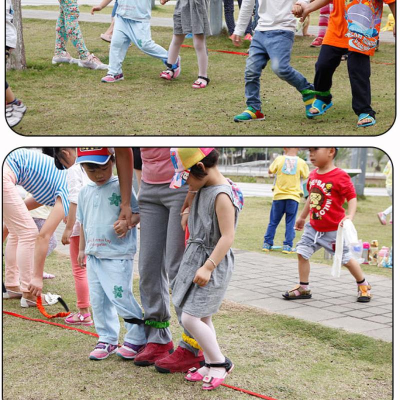 2-Person 3-Foot Group Game Multiplayer Outdoor Gathering Game Sports Foot Binding Rope Parent-Child Game Elastic Bandage