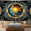 Бохо Мандала Солнце и Луна Настенный Гобелен Декор Комнаты Эстетика Горы Закаты Пейзажные Гобелены Богемные Цветы Гобелены