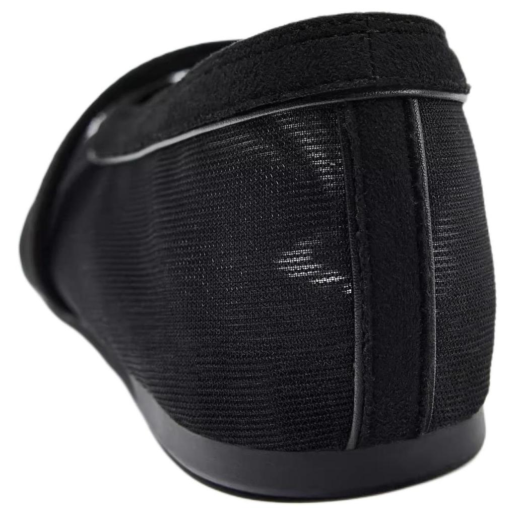 Zara Lightweight Vintage Minimalist Comfortable Double Strap Mesh Round Toe Ballet Flat Casual Shoes Women Flats Black 11532510-38