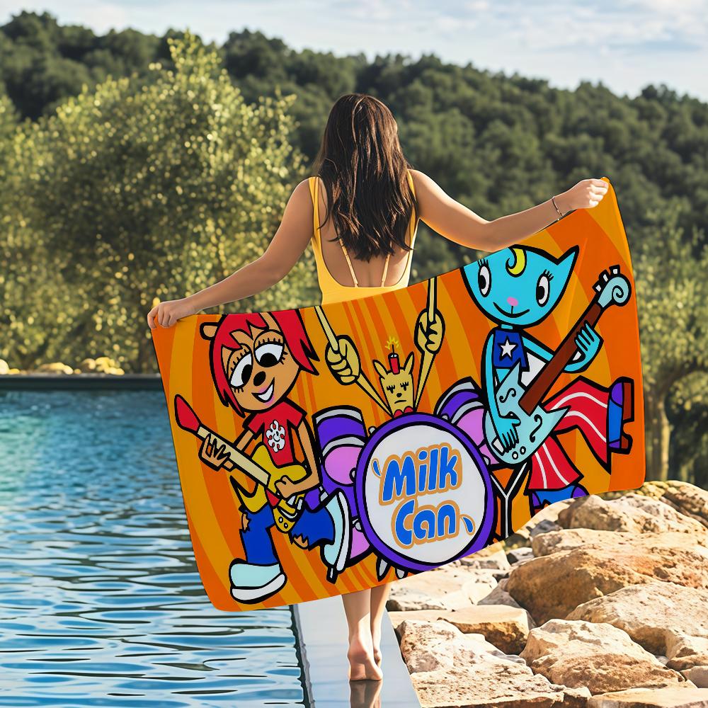 Музыкальная игра P-PaRappa the Rapper Полотенце Быстросохнущие Пляжные полотенца Подходят для Бассейнов Кемпинга Йоги и Тренажерного зала
