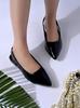 Shoetopia Однотонные босоножки-слингбэк с острым носом на плоской подошве для женщин и девочек