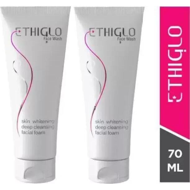 Pack of 2 Ethiglo Face Wash 140g Skin Whitening & Deep Cleansing Facial Foam