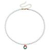 Cartoon Christmas Necklace Clavicle Chain Cartoon Pendant Choker Vintage Pearl Chain  Girl