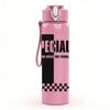 1PC The Specials checkered text print 750ml colorful plastic sports water bottle leakproof pop up lid with straw for outdoor work home use