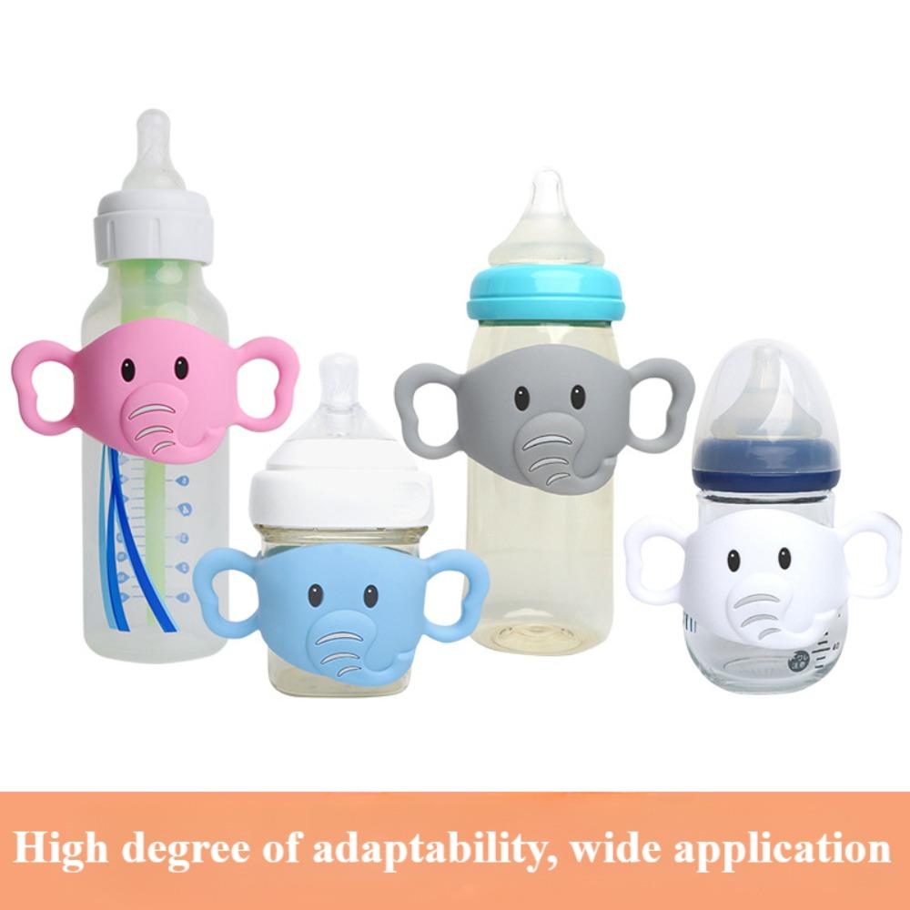 Bottle Handles for Baby Easy-Grip Transitional Sippy Cup Handles Narrow Baby Feeding Bottle Holder Grips 100% Silicone-BPA-Free