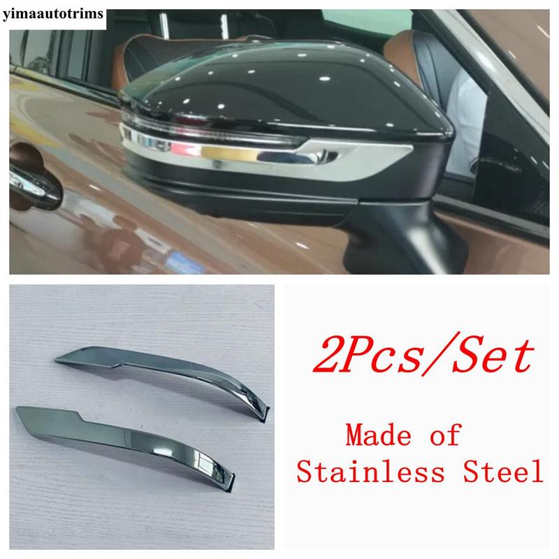 Rearview Mirror Strip Decoration Protection Cover Trim For Toyota Prius 60 Series  2024 Stainless Steel Accessory Exterior