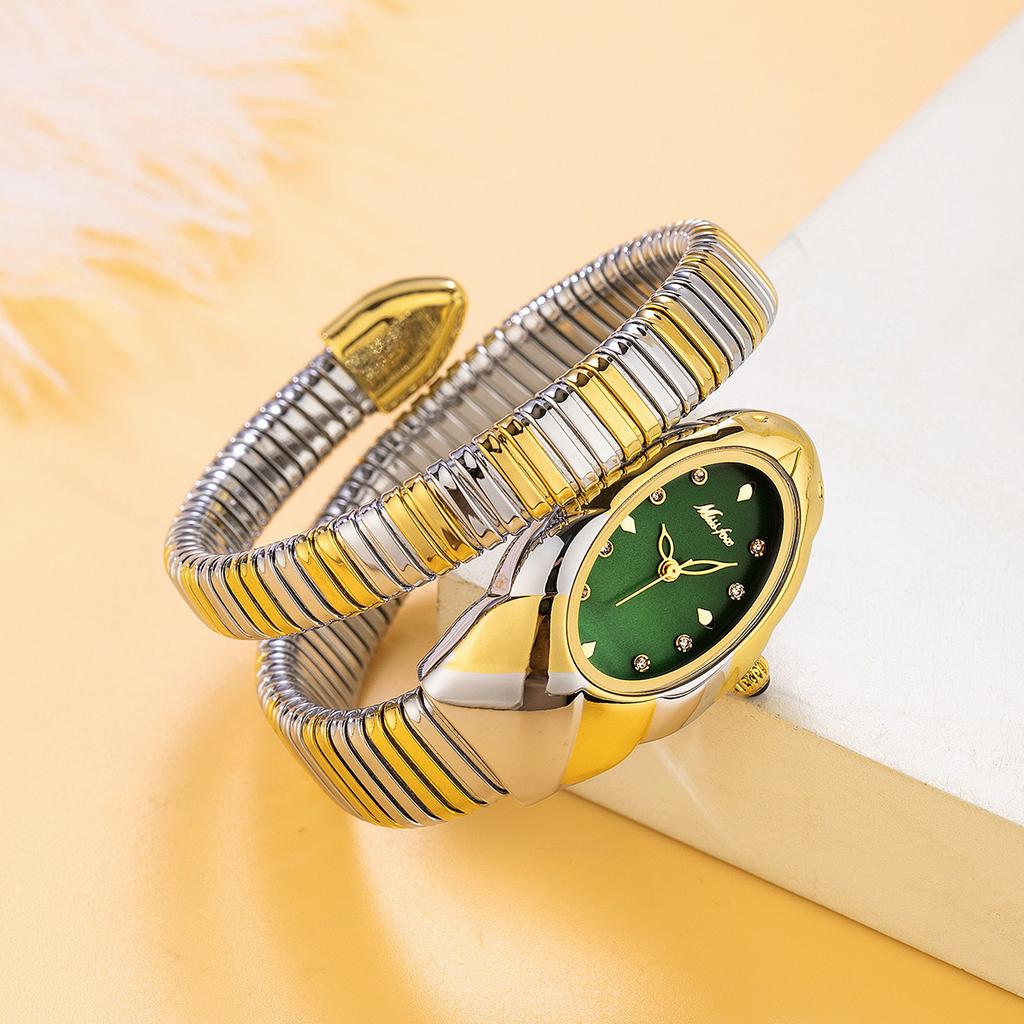 MISSFOX Женские часы-браслет Змея из нержавеющей стали Модные Золотые Женские часы Часы Роскошные Женские Наручные часы Водонепроницаемые часы