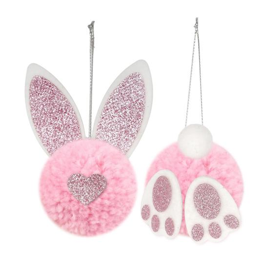 Easter Pendant with Hanging String Non-Woven Easter Bunny Butt Ear Pendant Seasonal Holiday