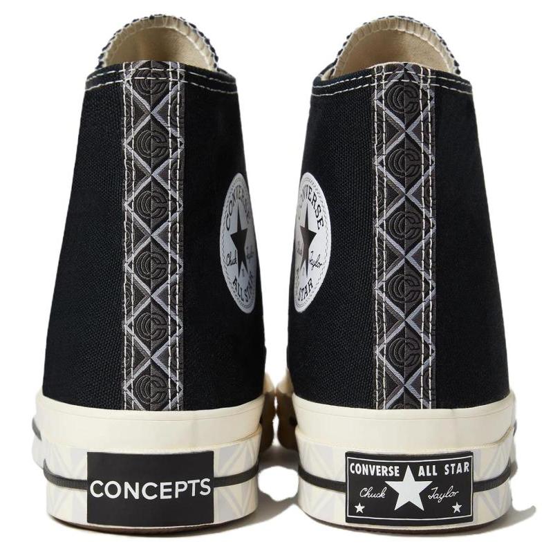 CONCEPTS X Converse Chuck 70 Non-Slip Shock Absorption High-Top Board Shoes Unisex Black & White