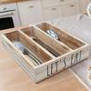 Wood Flatware Organizer, Kitchen Utensil Storage Tray, Space Saving Container Cutlery Box