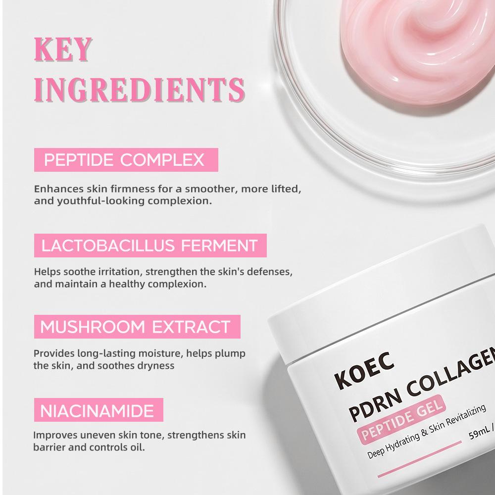 KOEC PDRN Jelly Peptide Gel Salmon Collagen Peptide Face Cream, Anti-Wrinkle Moisturizing Repair 50ml