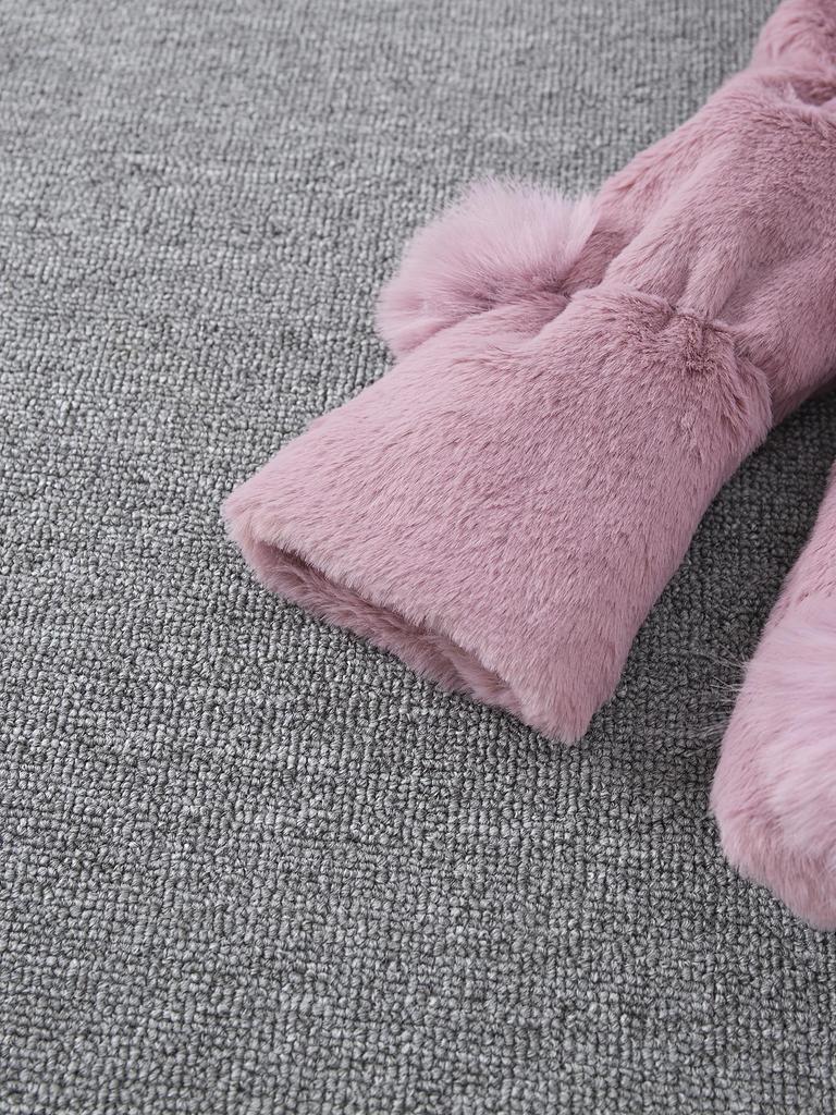 Девочковая осенне-зимняя куртка-свитер с помпоном из искусственного меха