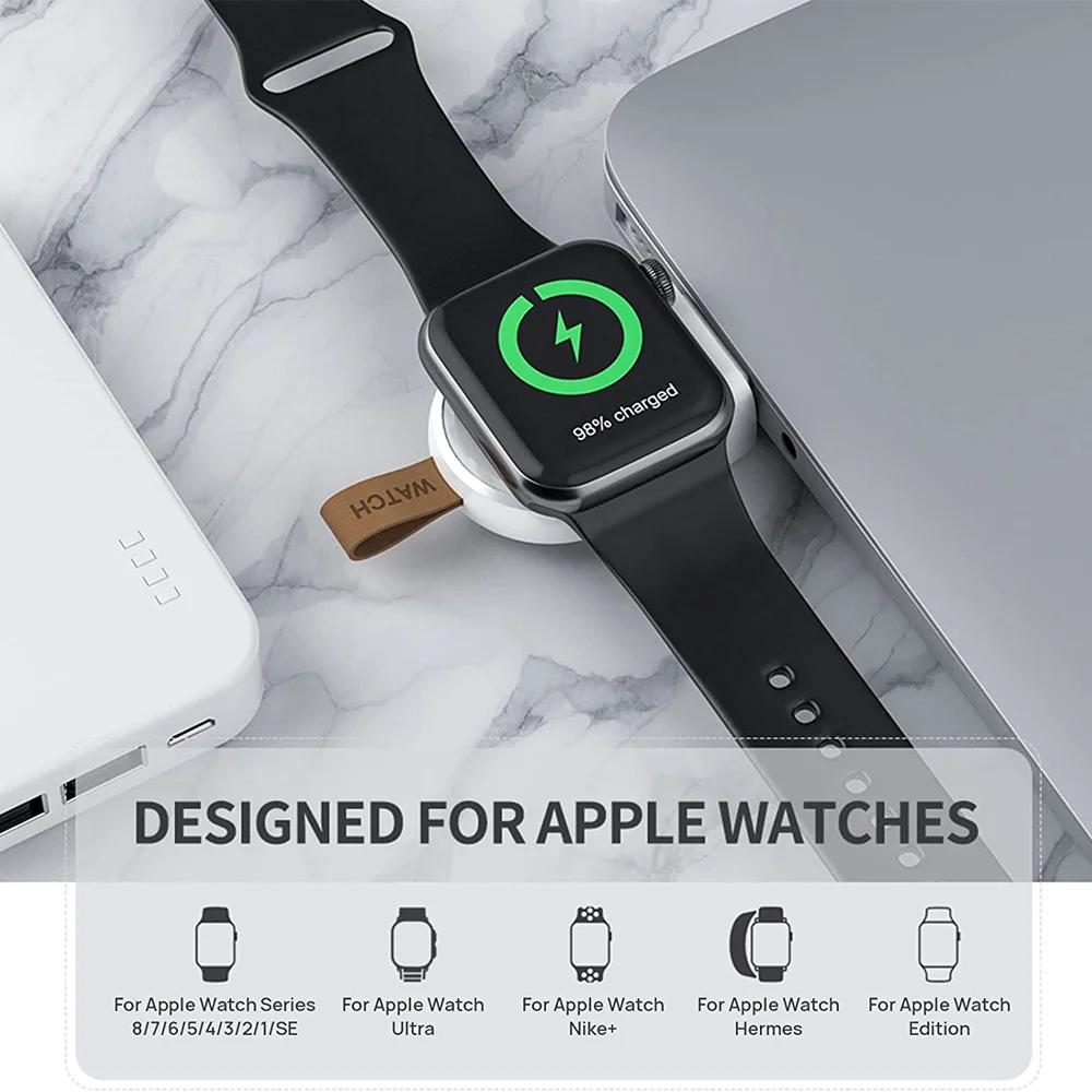 Кабель для зарядного устройства Apple Watch Series 10 9 7 8 6 SE USB Быстрая Портативная Зарядная Станция Аксессуар для iwatch серии Ultra 2 в 1