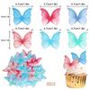 48 шт. Бумажные бабочки, украшения на день рождения, несколько цветов, легкий топпер-бабочка для дня рождения, юбилея, свадебной вечеринки