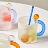 Термостойкая стеклянная кружка для кофе с трубочкой для питья, чашка для чая с молоком, набор посуды для горячих напитков