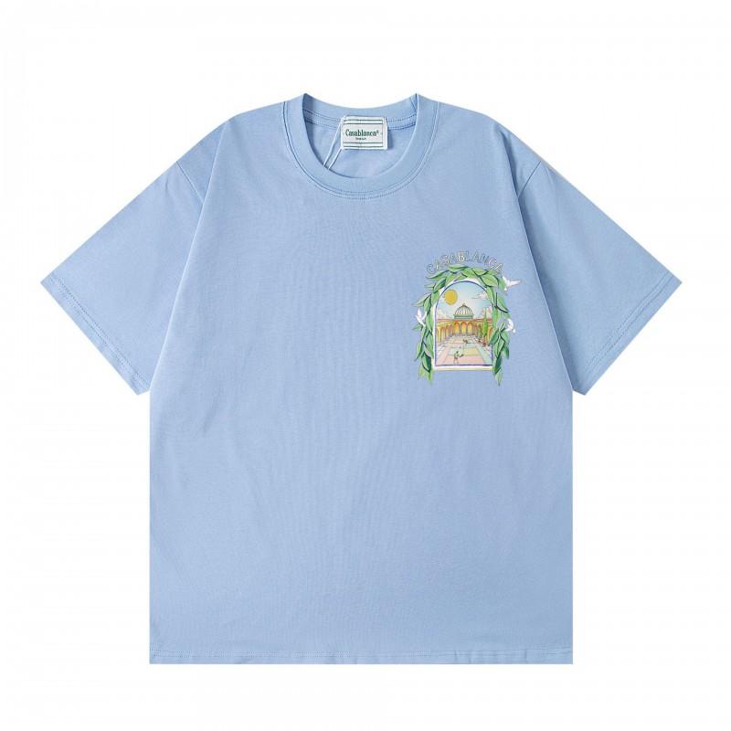 Casablanca Short Sleeve T-Shirt Men Women 2025 Casual Cotton Tee Breathable Antibacterial Loose Fit