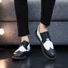Fashion Black and White Men's Leather Shoes Fashion and Color Blocking Styles Groom's Wedding Daily Dress Party 38-46 Comfortable Shoes