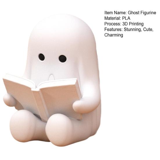 Фигурка Yousheng Ghost Reading Book, Милая мини-статуэтка призрака, сидящего, 3D-печать, для Хэллоуина, книжной полки, стола, интерьера дома