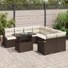 VidaXL Ensemble de canapés de jardin 9 pièces avec coussins en poly rotin marron 3357711
