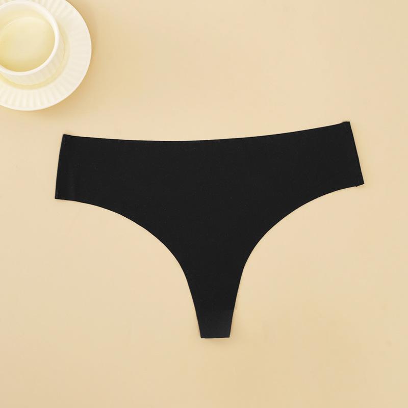 CINOON Women Sexy Seamless Thongs Fashion Low-Rise Ice Silk Ultra-thin G-String Solid Color Soft Comfort Briefs