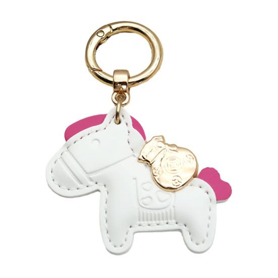 Horse Keychain Imitation Leather Cartoon Design Year of Horse Key Chain Bags Phones Cars Versatile Accessories