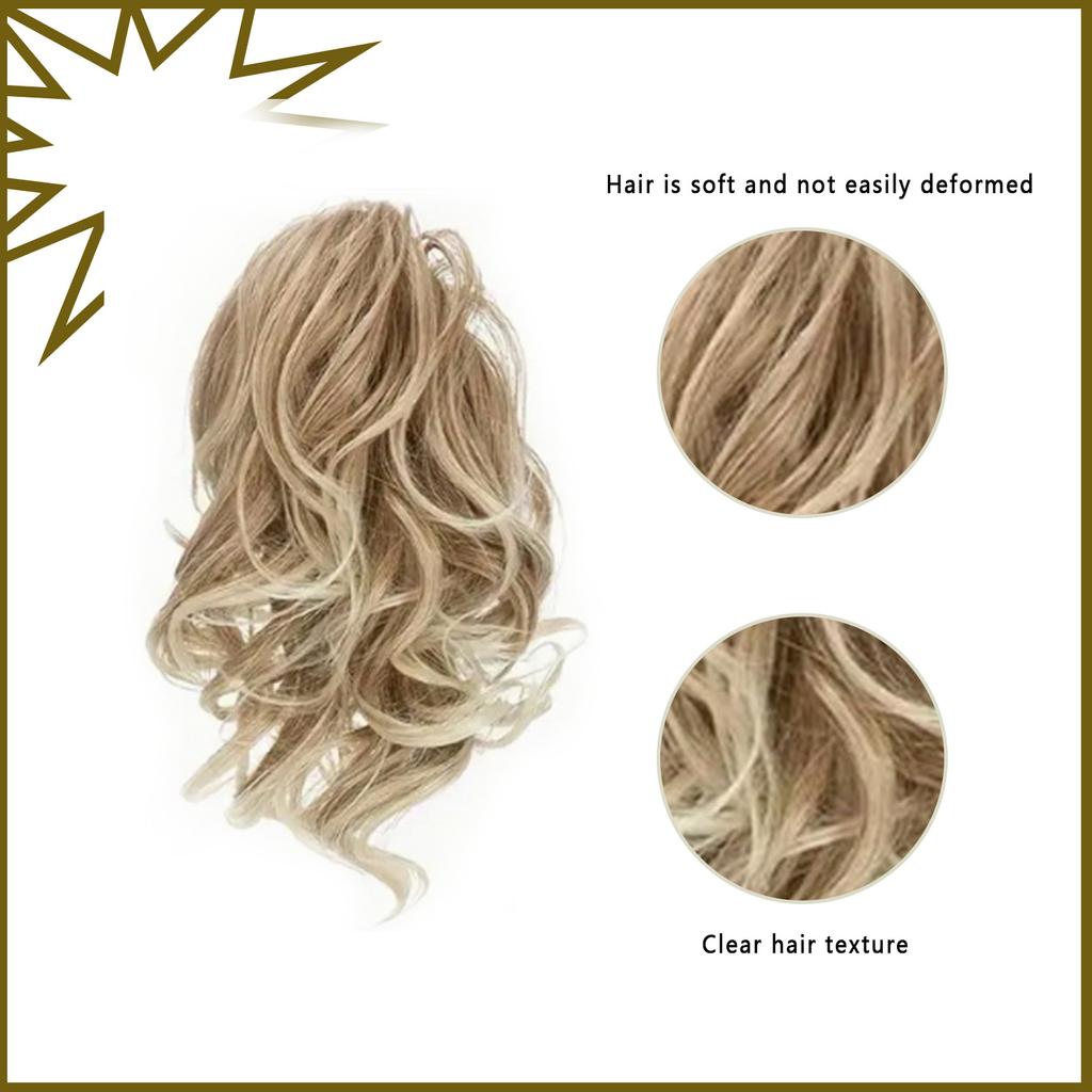 Синтетические накладные волосы с зажимом-когтем, короткие вьющиеся волосы для женщин, накладные волосы с хвостиком, аксессуары для волос