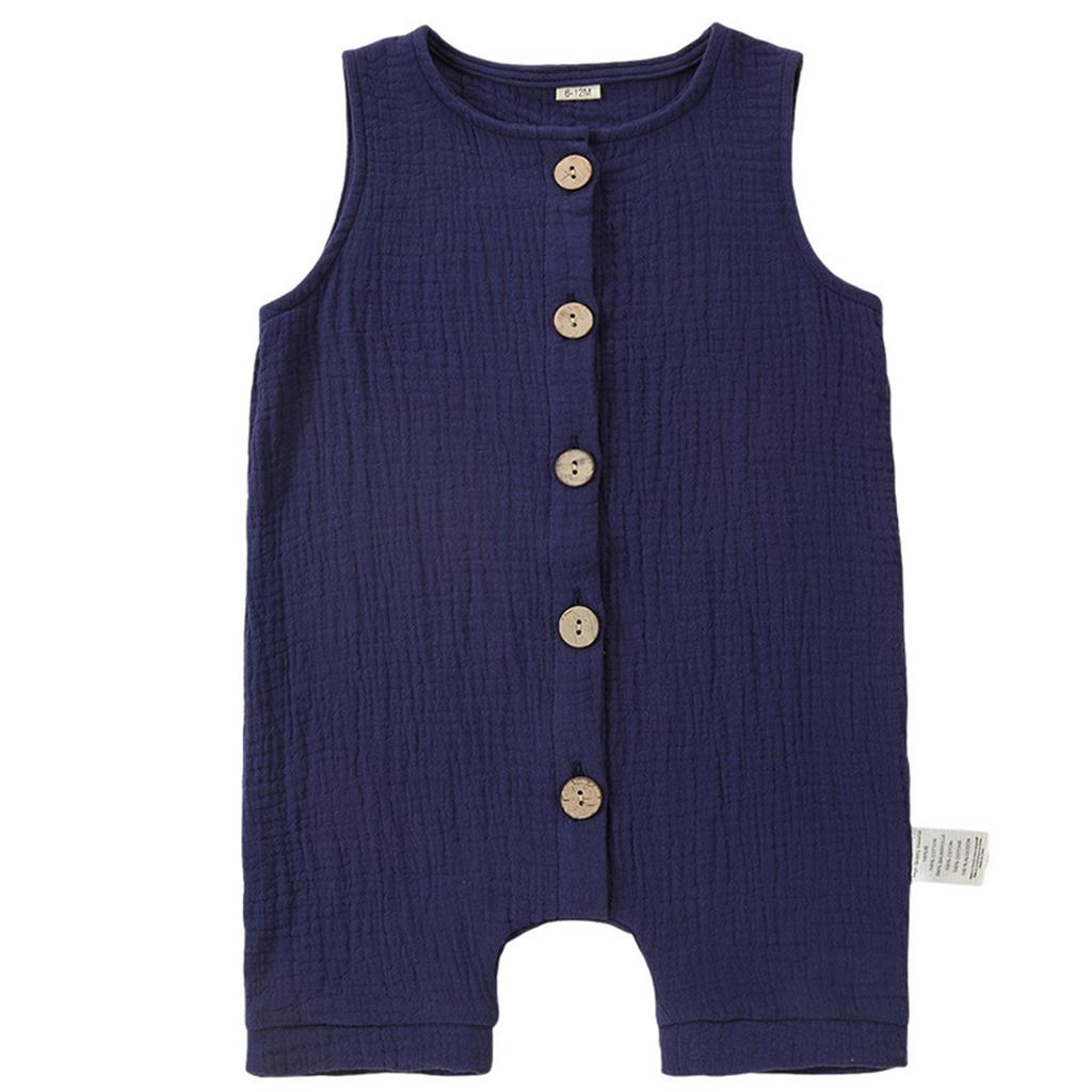 Summer Children's Casual And Fashionable Boys' And Girls' One-piece, Round-neck, Sleeveless Solid-color Haha Clothes