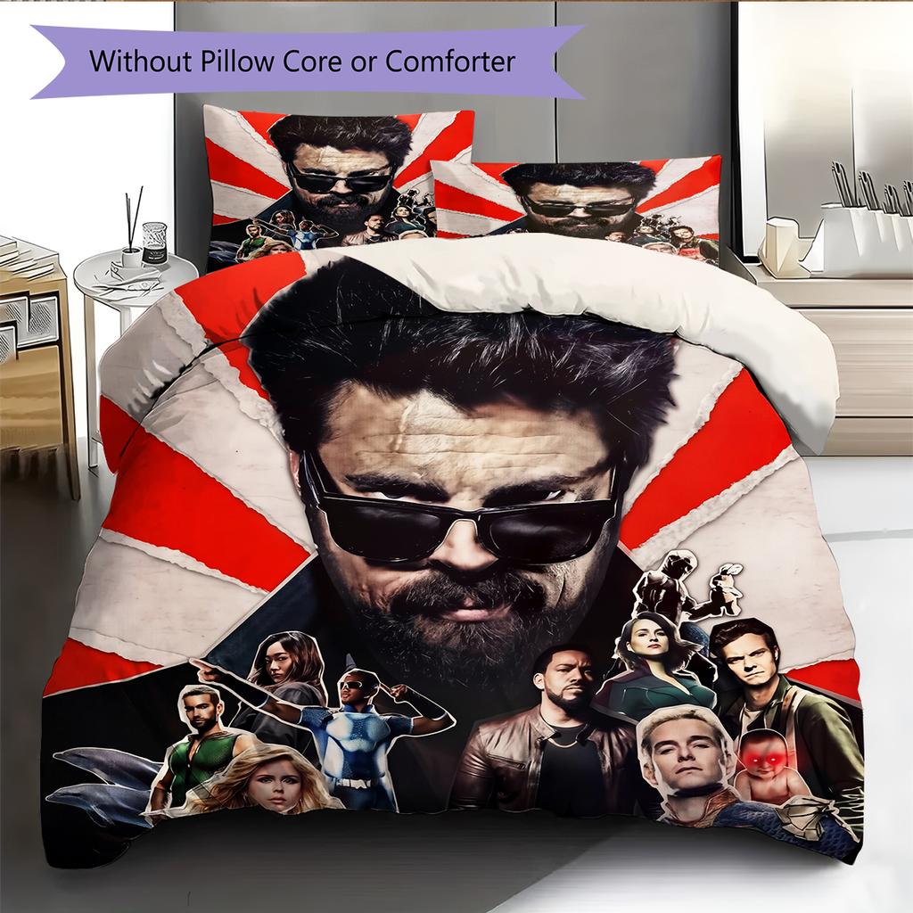 Постельное белье с рисунком «Мальчики» Домашний декор Подарок на день рождения (1 пододеяльник + 2 наволочки, без наполнителя)