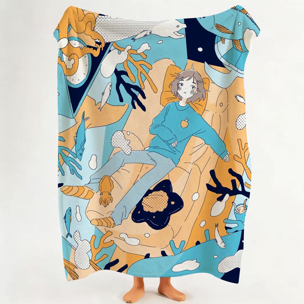 Art D Dreamy f fairy t tale Throw Flannel Throw Blanket Suitable for Sofa Living Room Bedroom