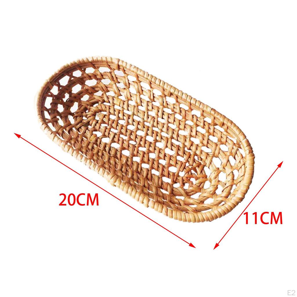 Корзина для сервировки хлеба, плетеная корзина для хранения фруктов из ротанга ручной работы, декоративная чаша для дома