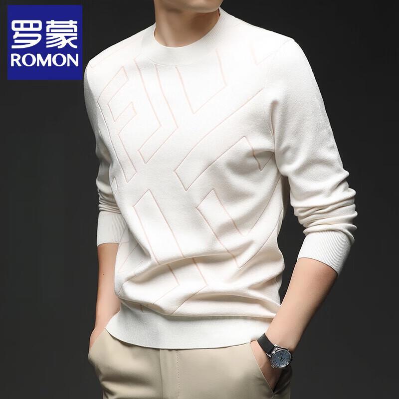 Мужской вязаный свитер Luomeng из смесовой шелковой и шерстяной пряжи с круглым вырезом