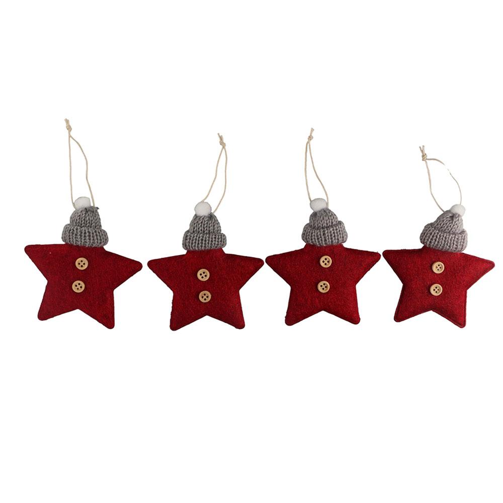 Handmade Crafts Knitted Hat Wool Felt Christmas Tree Decoration Ornaments Hanging Pendant Stars