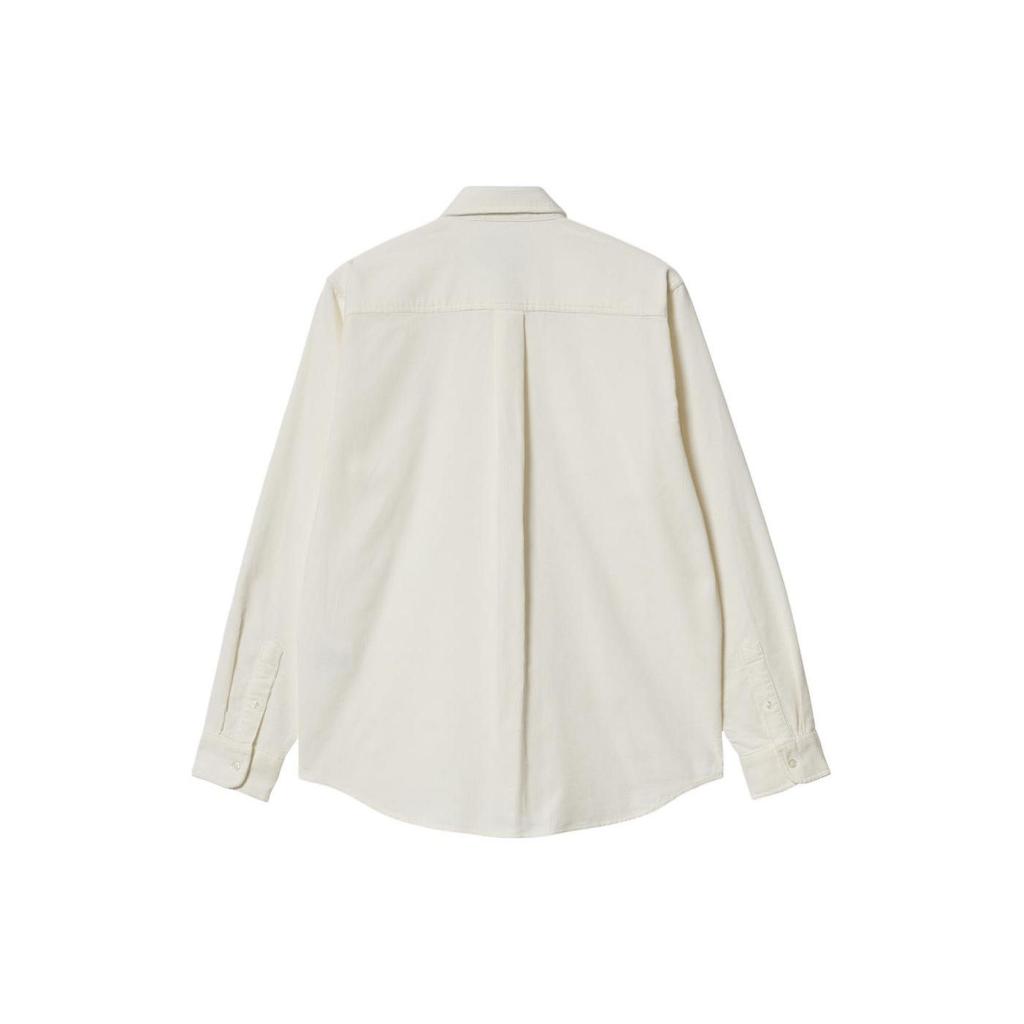 Carhartt WIP SS22 Рубашка из вельвета Madison с логотипом, однобортная, мужская, белая, I030580-0D3-XX