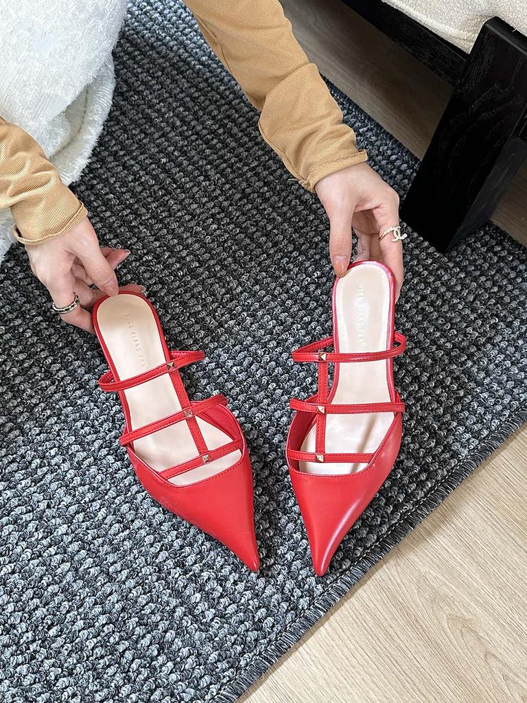 Мода Модные женские тапочки-слайды на тонком низком каблуке, черные, белые, красные, летние, наружные, мюли, туфли-слайды, модные тапочки-слайды 35-40