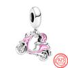 New Charm Fit Fashion Bracelet Air Balloon Charm Baby Pacifier Pendant Pink Scooter Dangle Charm 925 Sterling Silver Jewelry