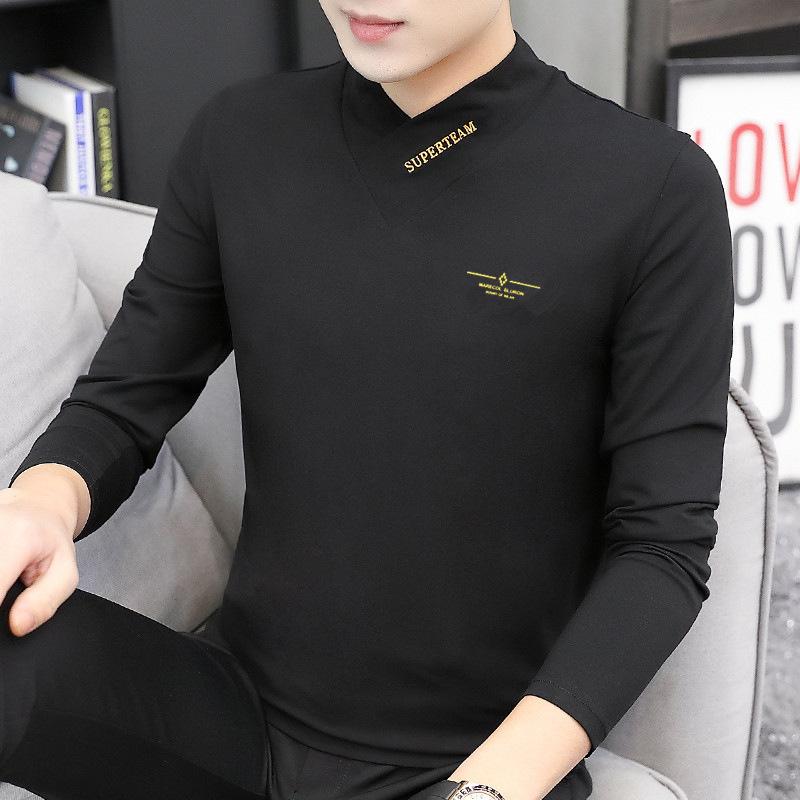 Новая мужская нижняя рубашка с длинными рукавами Деловая мужская нижняя рубашка Футболка с длинными рукавами