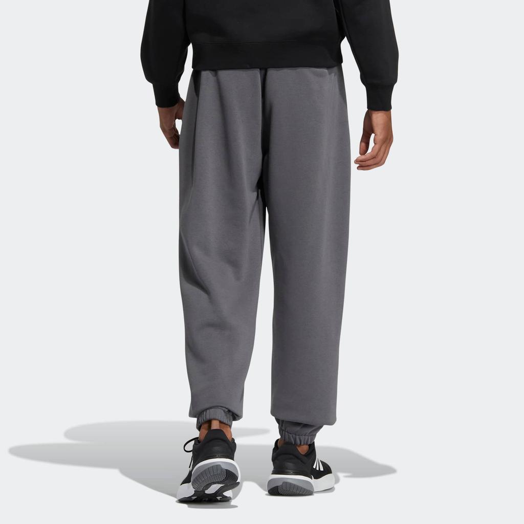 Adidas Letter Logo Print Loose Fit Fleece Lined Knitted Sweatpants Men's Dark Gray IB2741