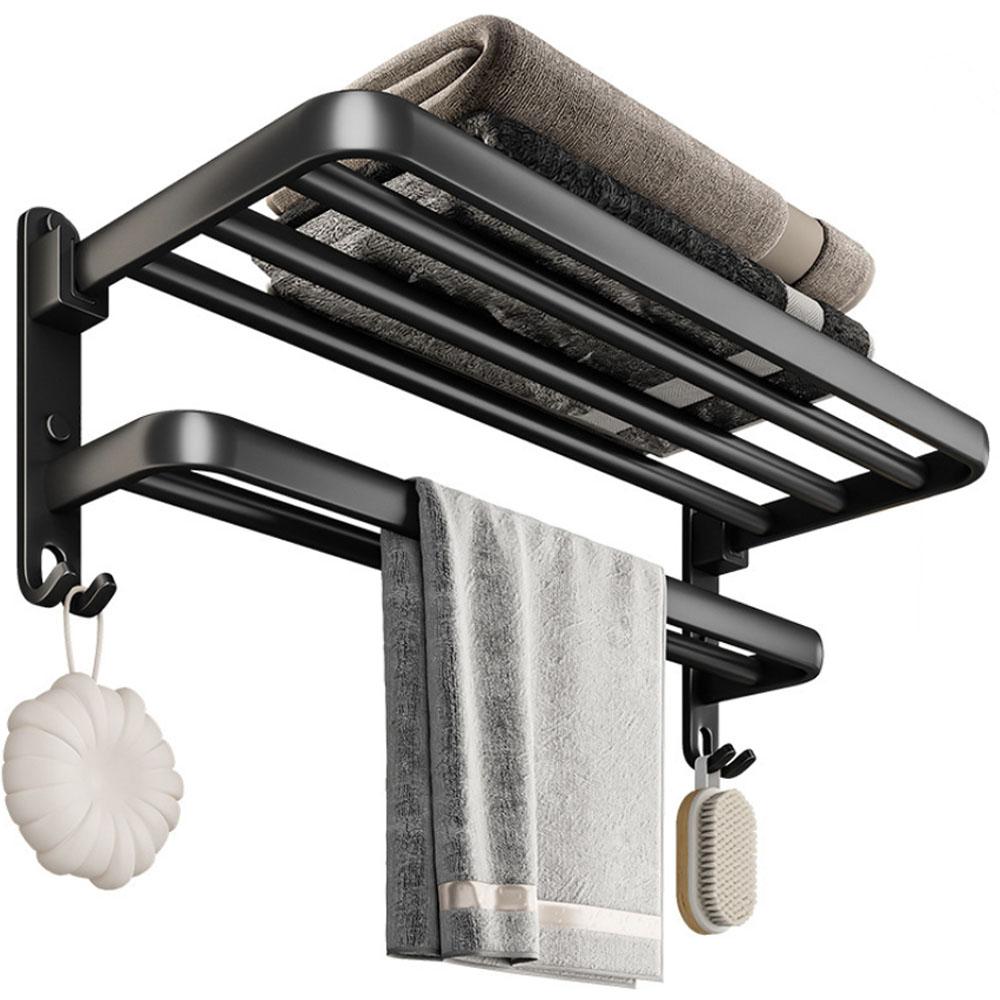 Вешалка для полотенец для ванной комнаты без перфорации, стеллаж для хранения в ванной комнате, настенная складная полка для хранения банных полотенец