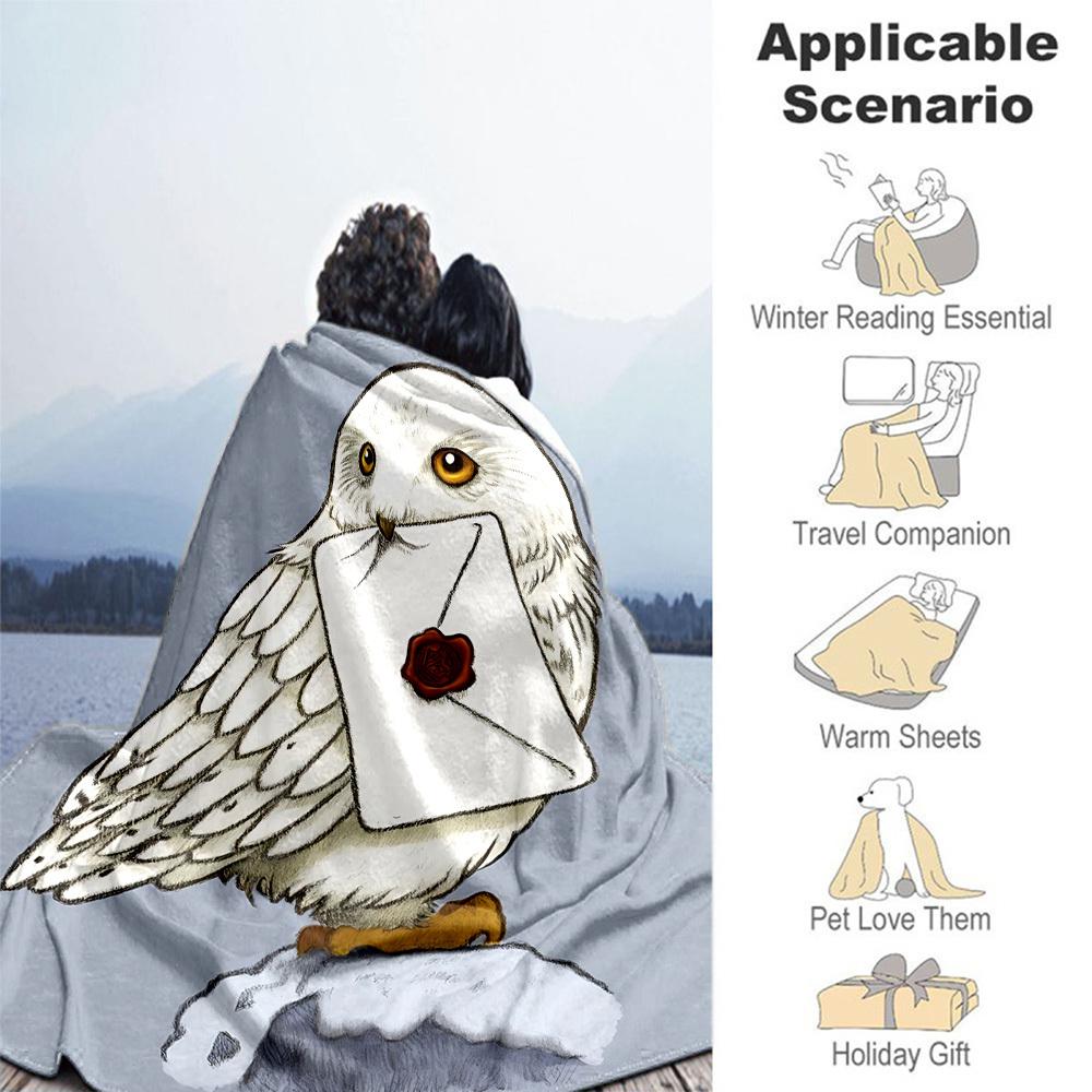 1 шт. конверт с полярной совой, сургучная печать, флисовое одеяло для улицы, для всех сезонов, мягкое, теплое, декор для дома 1031153