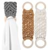 Boho Style Hand Towel Hanger Wooden Ring Towel Ring Holder New Macrame Towel Holder  Bathroom