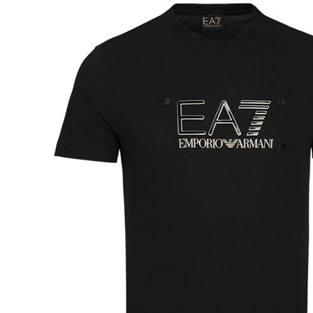 Emporio Armani EA7 Весна/Лето 23 Футболка с принтом букв, круглым вырезом, коротким рукавом, мужские топы 3RPT20-PJM9Z-1200