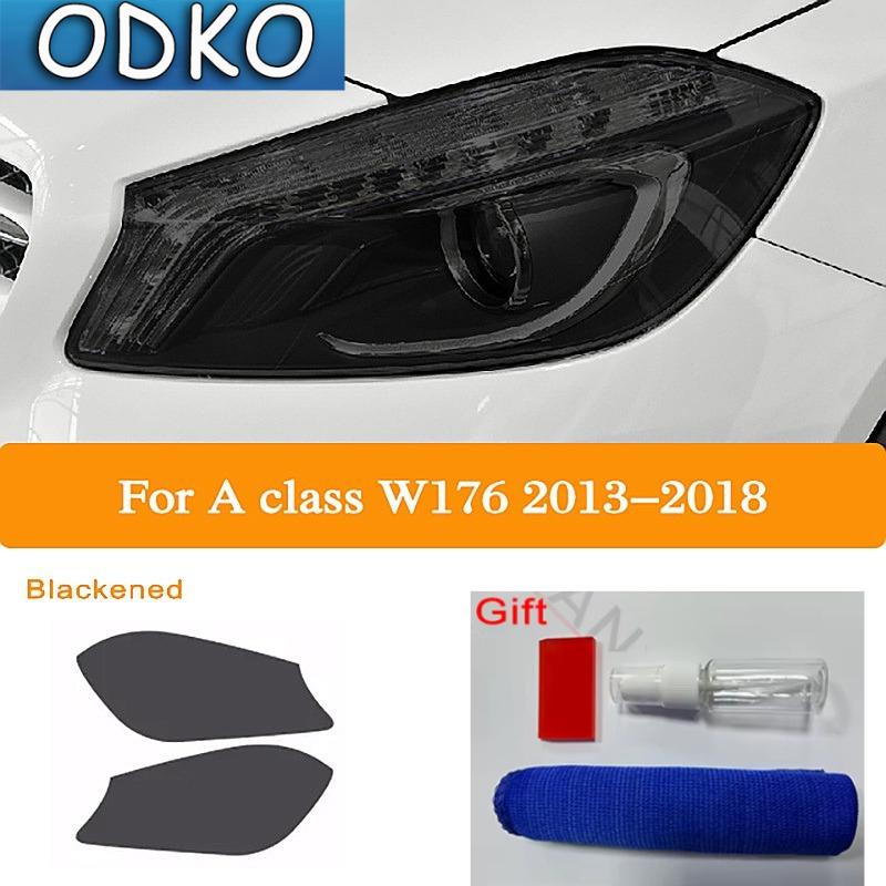 For Mercedes Benz A Class W176 W177 A45 A35 AMG 180 Car Headlight Tint Black Protective Film Transparent TPU Sticker Accessories