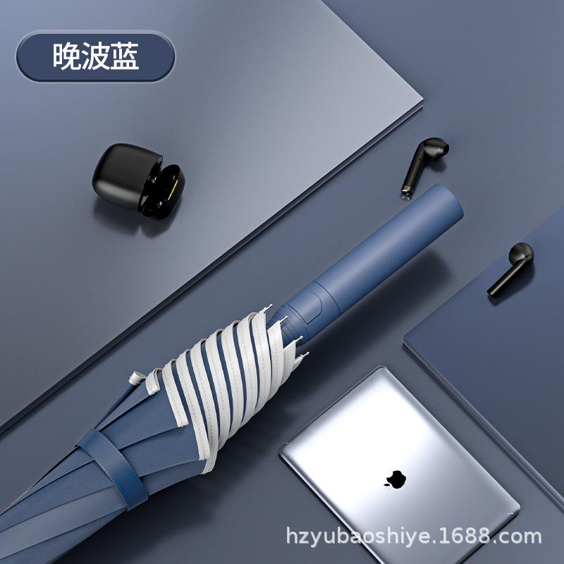 Зонт с длинной ручкой, большой размер, двойное усиление, увеличенный ветроустойчивый автоматический зонт-трость, светоотражающий зонт