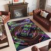 Monster Truck Theme Crystal Velvet Rug Personalized Custom Name Text Soft Floor Mat Home Decor