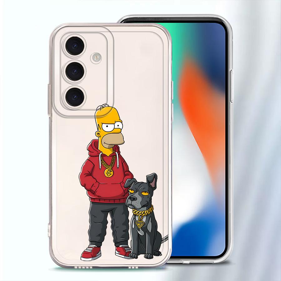 Мультяшный Чехол The S-simpsons для Samsung Galaxy A25 A51 A33 A52 A26 A24 A52 A31 A14 A16 A54 A15 A55 A23 A34 A35 A36
