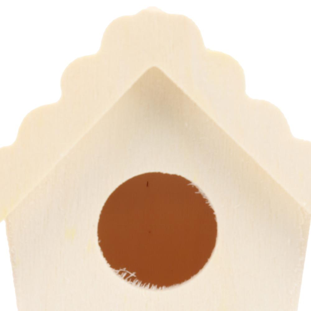 Composite Board Unfinished Bird House Lace Eaves Design Decorative Nest Box For Kids