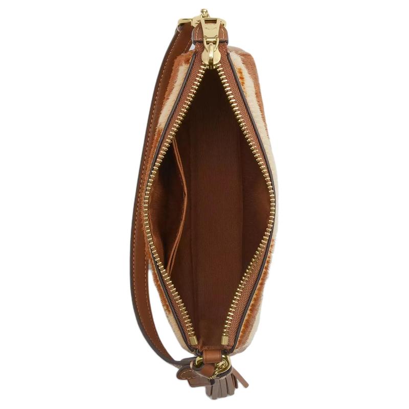 Coach Сумка ручная из телячьей кожи Nolita 19 с логотипом, маленькая, женская, коричневая с хаки